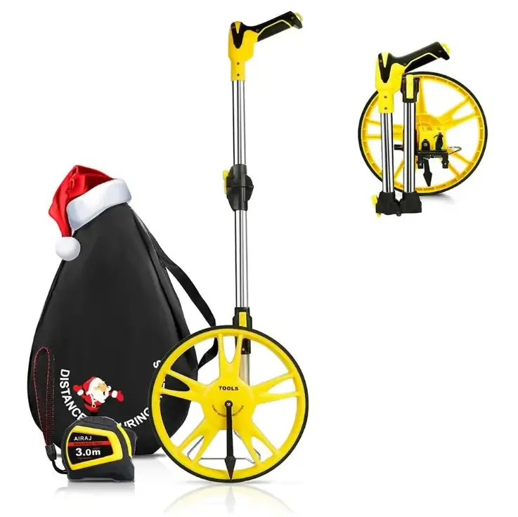 Measuring Wheel in Feet,Portable Three Fold Measures Up To 99999 Ft,Professional Measuring Wheels for Construction,Road,Flat and More Where You Want to Use,with Carrying Bag+Tape Measure